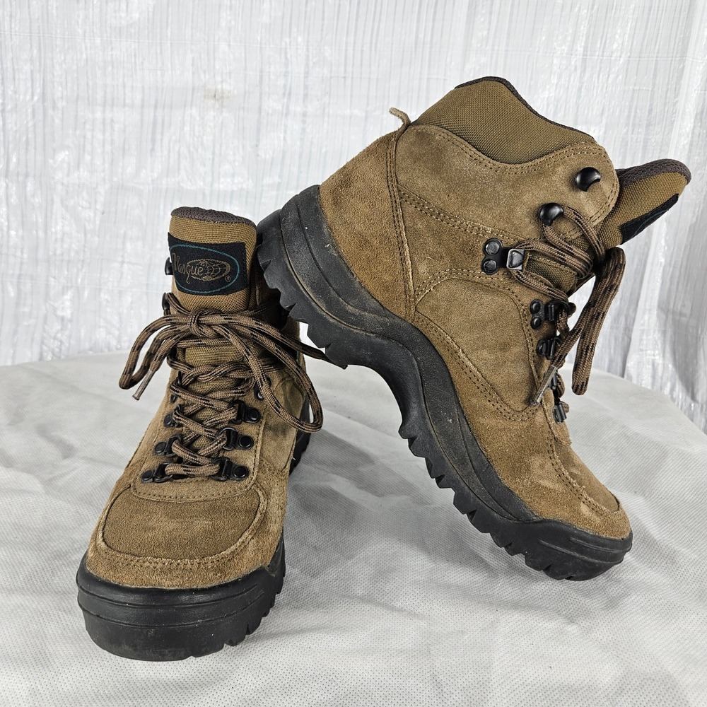 Vasque Mens 7.5 Brown Leather Hi Top Hiking Boots Lug Sole Trail Mountain‎ Shoes